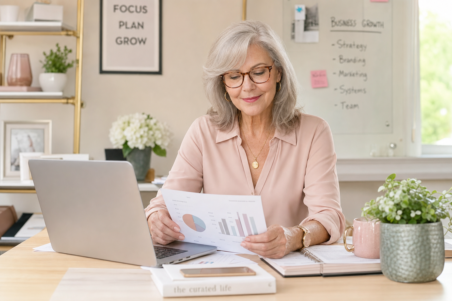 Woman growing her business