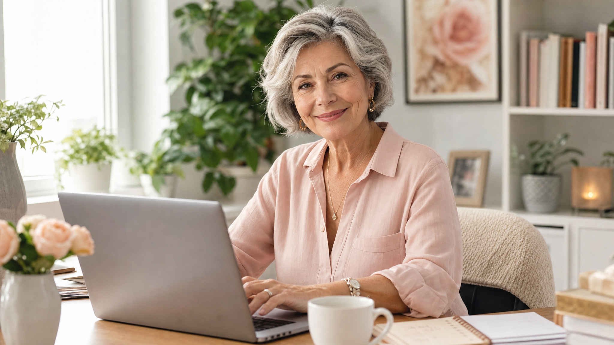 Woman building her business